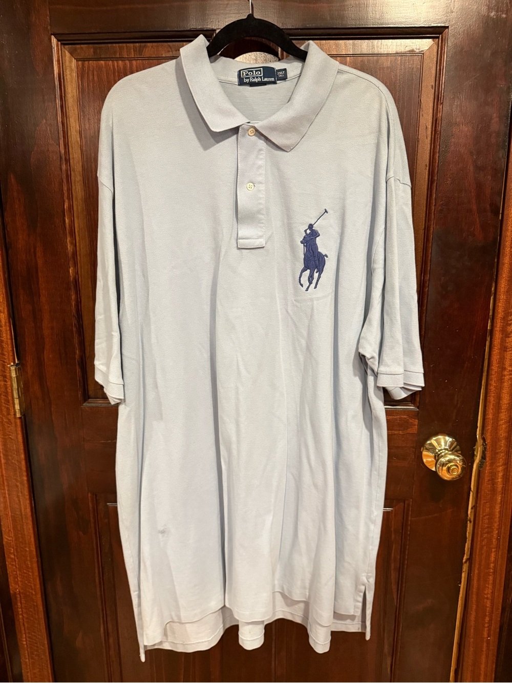 Ralph Lauren Men's Light Blue Polo with Navy Pony